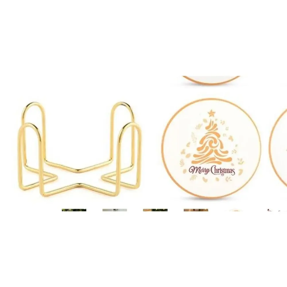 LIFVER Christmas Coasters & Holder , Christmas Tree “Merry Christmas” New